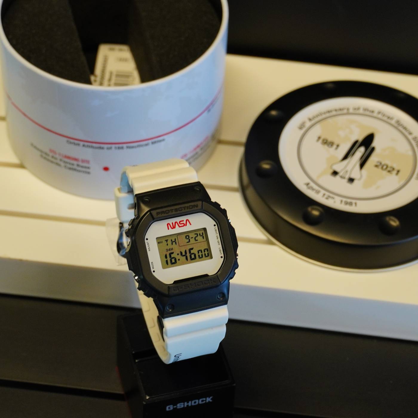 DW-5600NASA21 strap printed with mission text