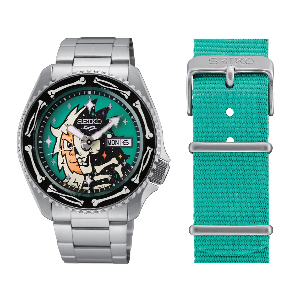 Seiko POORBOY SRPM17K with green NATO strap